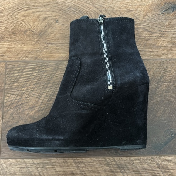 Prada Black Suede Wedge Ankle Boot - Picture 10 of 15